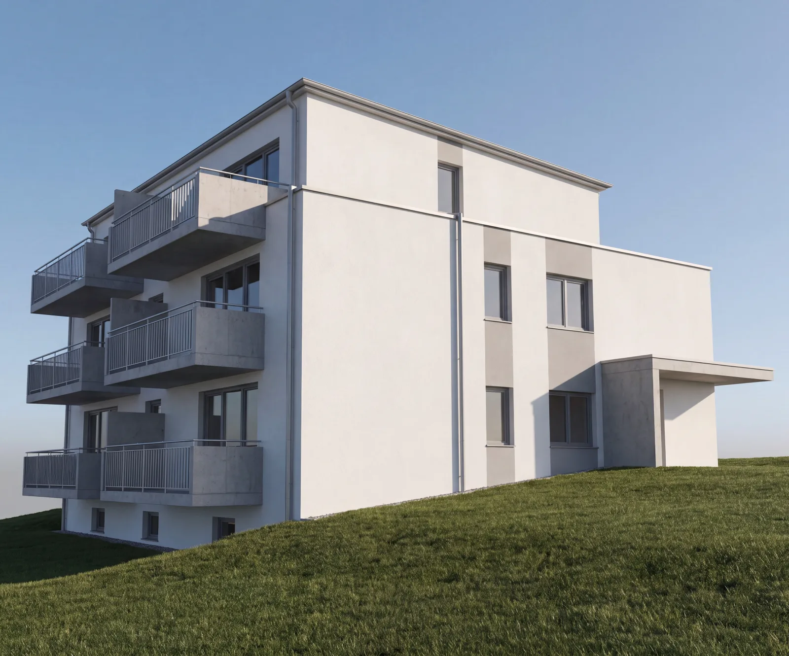 Visualisierung des Neubauprojekts in Zülpich, Süd-Ost-Ansicht